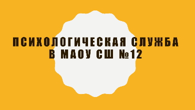 Психологическая служба в школе №12